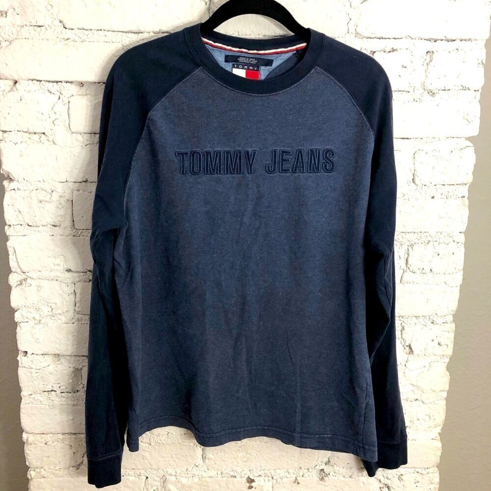 Vintage 90’s Y2K Tommy Hilfiger Navy Embroidered Ringer Tee